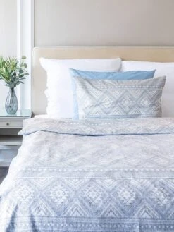 Perkal-Bettwäsche-Set In Blau/ Weiß 11 Perkal-Bettwäsche-Set In Blau/ Weiß -Möbel Store avance perkal bettwasche set in blau weiss 3