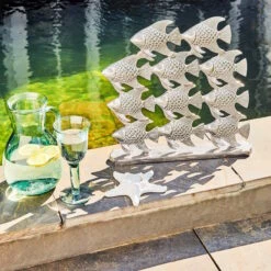 Fischschwarm Höhe 40cm SILVER NATURE In Silber 7 Fischschwarm Höhe 40cm SILVER NATURE In Silber -Möbel Store butlers fischschwarm hohe 40cm silver nature in silber 2