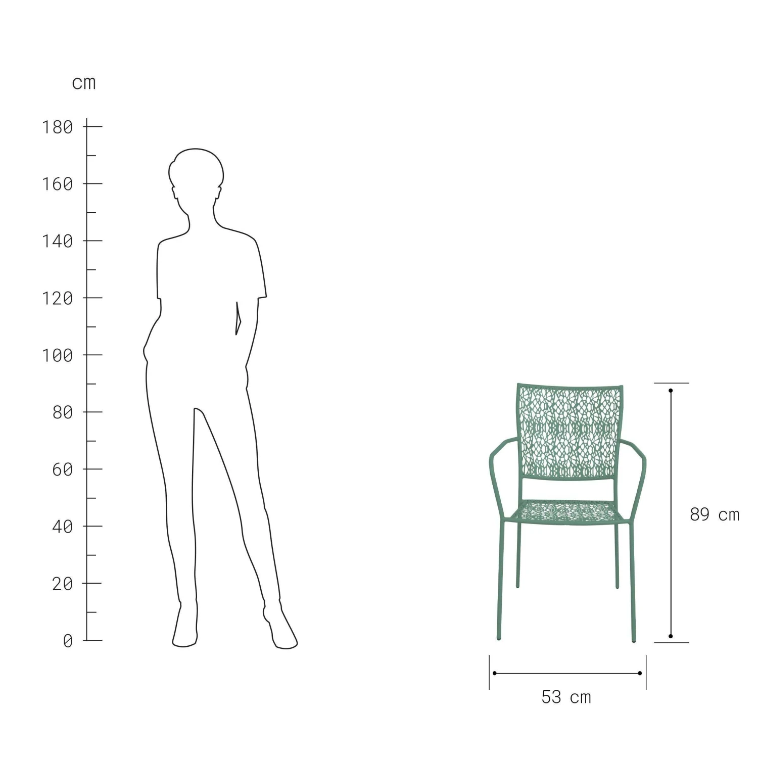 Gartenstuhl Stapelbar NANCY In Salbei 5 Gartenstuhl Stapelbar NANCY In Salbei – Bild 3