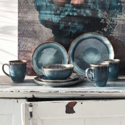 Neue Produkte -Möbel Store butlers geschirr set 16 tlg hilda in dunkelblau 1