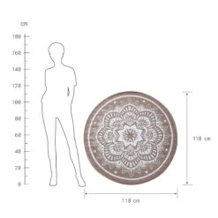 In- & Outdoor-Teppich Flora Ø118cm COLOUR CLASH In Natur-Weiß -Möbel Store butlers in and outdoor teppich flora o118cm colour clash in natur weiss 3