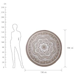 In- & Outdoor-Teppich Flora Ø150cm COLOUR CLASH In Natur-Weiß 11 In- & Outdoor-Teppich Flora Ø150cm COLOUR CLASH In Natur-Weiß -Möbel Store butlers in and outdoor teppich flora o150cm colour clash in natur weiss 3