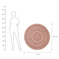 In- & Outdoor-Teppich Ø118cm COLOUR CLASH In Hellrot-Creme 13 In- & Outdoor-Teppich Ø118cm COLOUR CLASH In Hellrot-Creme -Möbel Store butlers in and outdoor teppich o118cm colour clash in hellrot creme 2