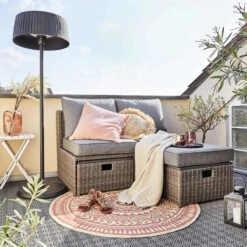 In- & Outdoor-Teppich Ø118cm COLOUR CLASH In Hellrot-Creme 18 In- & Outdoor-Teppich Ø118cm COLOUR CLASH In Hellrot-Creme -Möbel Store butlers in and outdoor teppich o118cm colour clash in hellrot creme 7