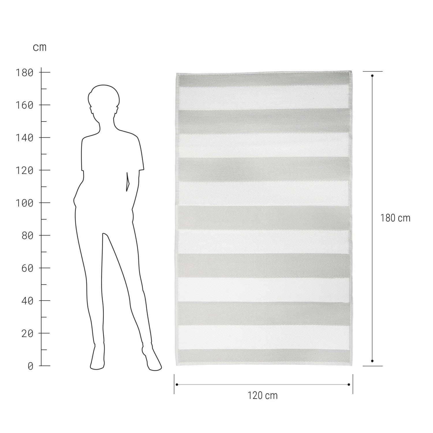 In- & Outdoor-Teppich Streifen L 180 X B 120cm COLOUR CLASH In Grau 5 In- & Outdoor-Teppich Streifen L 180 X B 120cm COLOUR CLASH In Grau – Bild 3