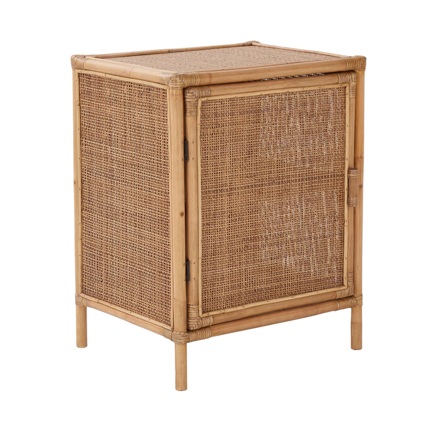 Nachttisch-Schränkchen Handgefertigt Aus Rattan BOHO LOUNGE In Natur