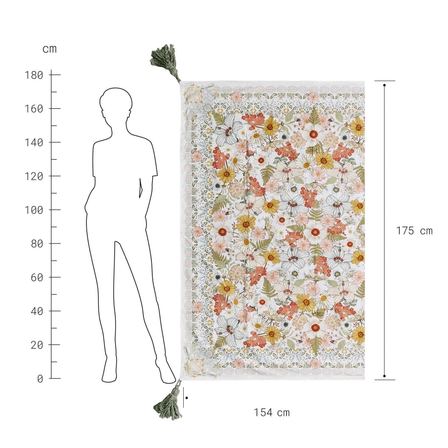 Picknickdecke L 175 X B 154cm BETWEEN FLOWERS In Creme 6 Picknickdecke L 175 X B 154cm BETWEEN FLOWERS In Creme – Bild 4