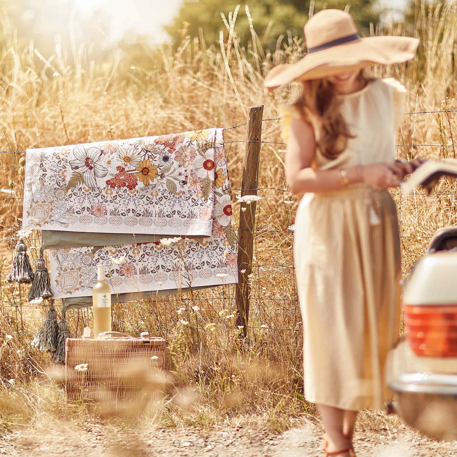 Picknickdecke L 175 X B 154cm BETWEEN FLOWERS In Creme 11 Picknickdecke L 175 X B 154cm BETWEEN FLOWERS In Creme – Bild 9