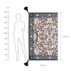 Picknickdecke L 175 X B 154cm BETWEEN FLOWERS In Dunkelblau 15 Picknickdecke L 175 X B 154cm BETWEEN FLOWERS In Dunkelblau -Möbel Store butlers picknickdecke l 175 x b 154cm between flowers in dunkelblau 3