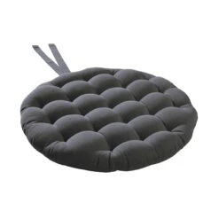 Stuhlkissen Mit Bändchen Ø42cm SOLID In Grau 8 Stuhlkissen Mit Bändchen Ø42cm SOLID In Grau -Möbel Store butlers stuhlkissen mit bandchen o42cm solid in grau 2