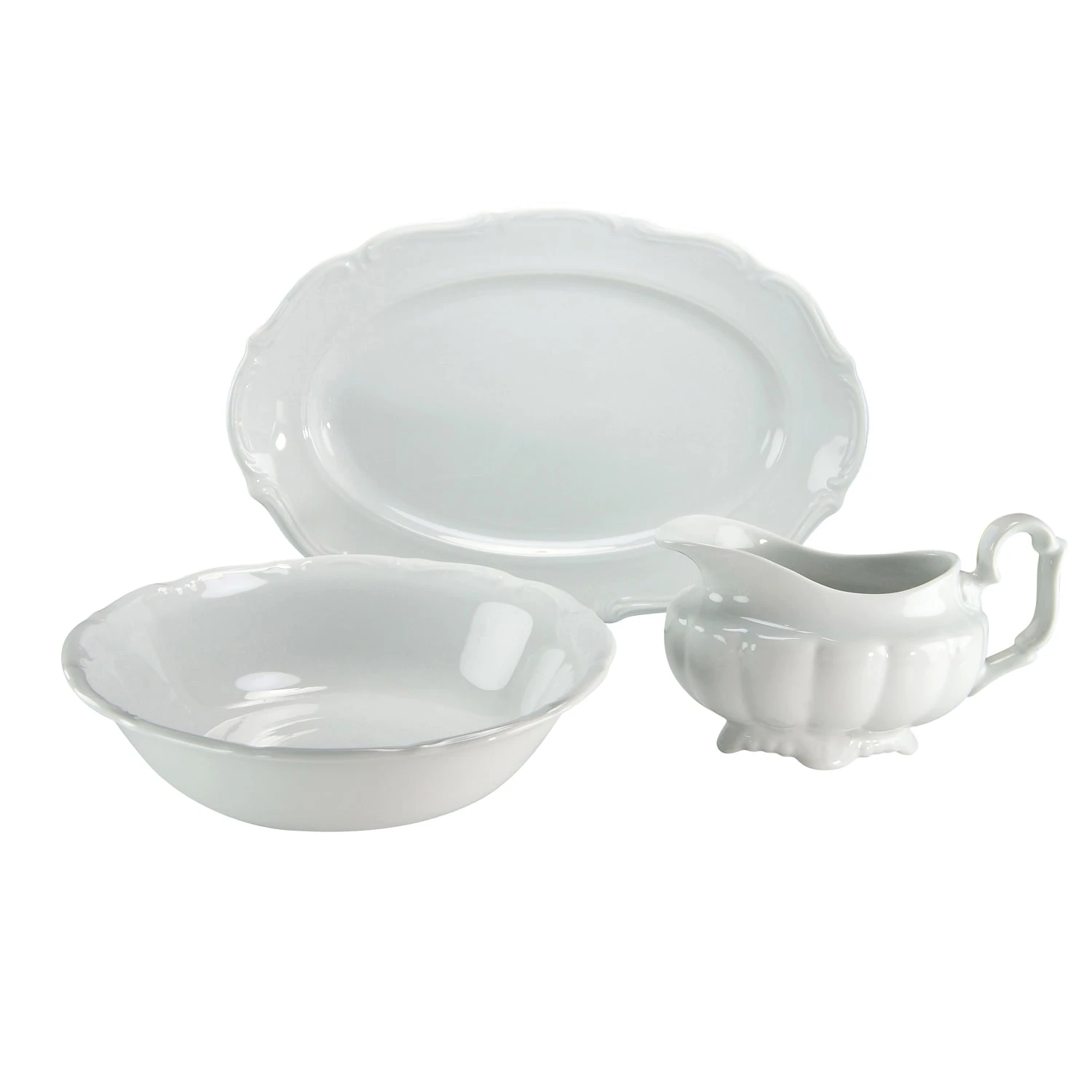 CreaTable Maria Theresia Servierset 3 Teilig In Weiß 3 CreaTable Maria Theresia Servierset 3 Teilig In Weiß