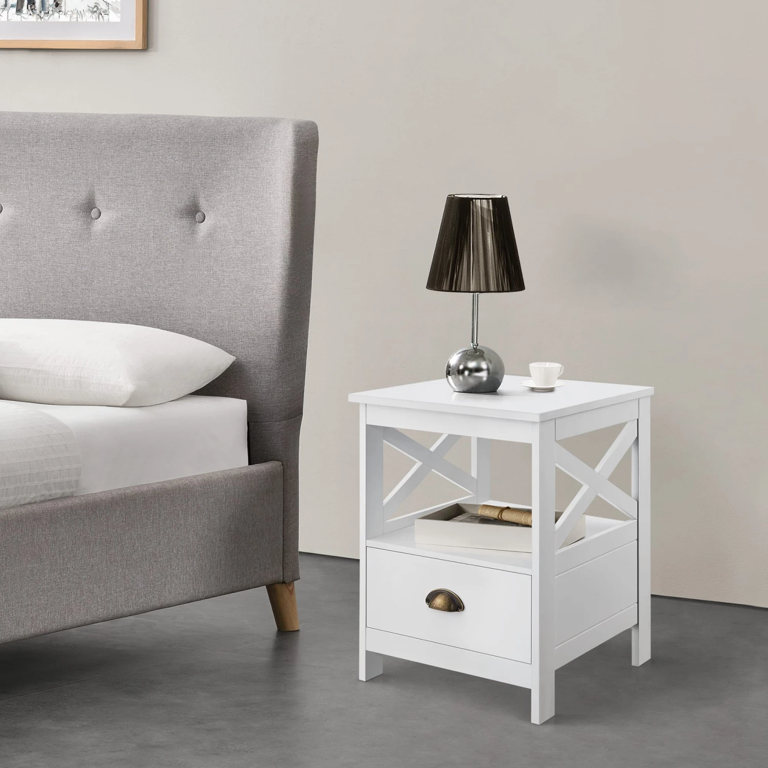 Beistelltisch Larsmo In Weiß (H)54cm (B)40cm (T)35cm 4 Beistelltisch Larsmo In Weiß (H)54cm (B)40cm (T)35cm – Bild 2