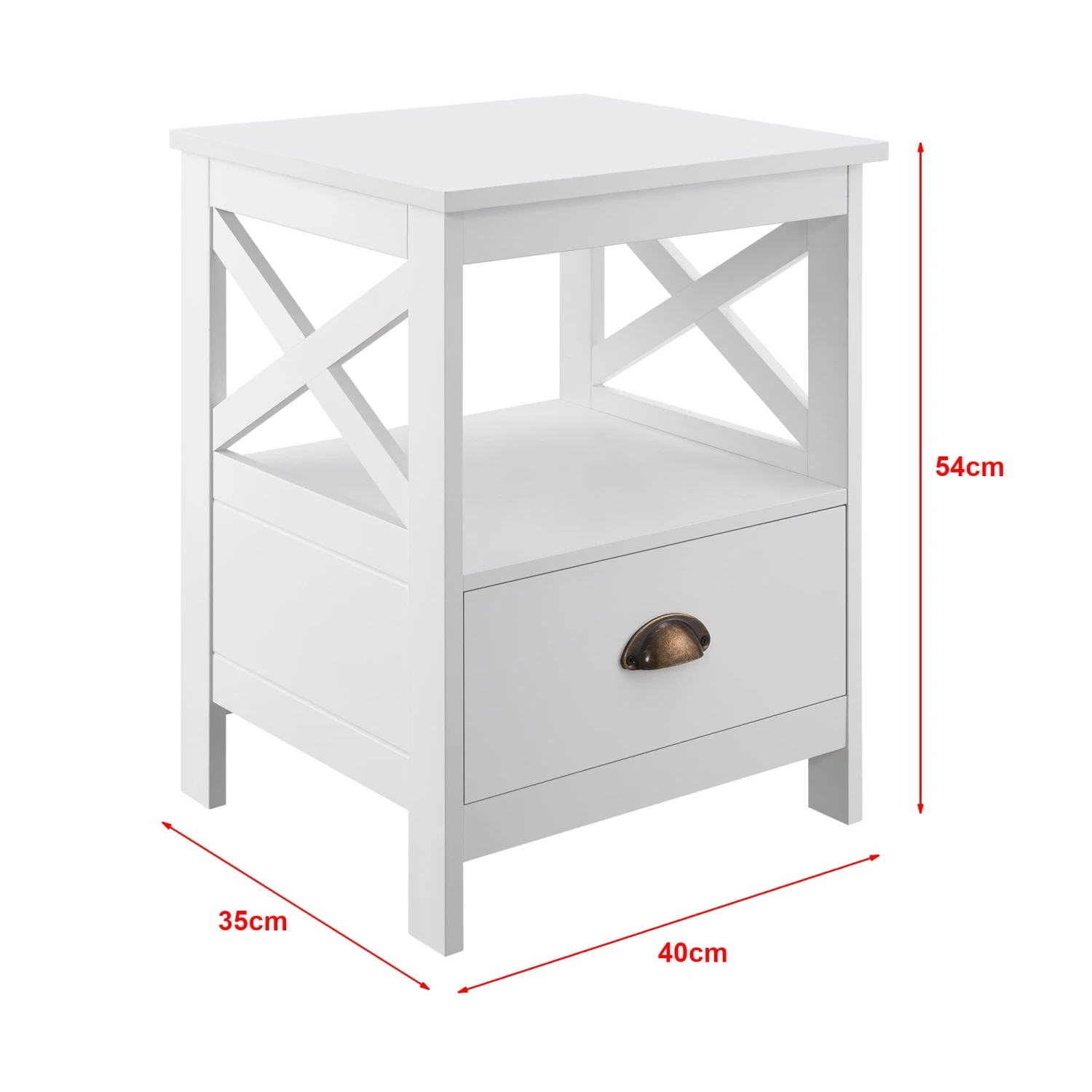 Beistelltisch Larsmo In Weiß (H)54cm (B)40cm (T)35cm 5 Beistelltisch Larsmo In Weiß (H)54cm (B)40cm (T)35cm – Bild 3