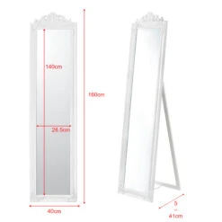 Standspiegel Arezzo In Weiß (H)160cm (B)5cm (L)40cm 13 Standspiegel Arezzo In Weiß (H)160cm (B)5cm (L)40cm -Möbel Store en casa standspiegel arezzo in weiss h 160cm b 5cm l 40cm 4