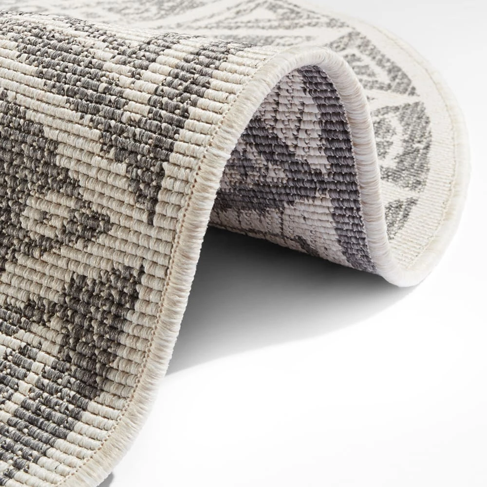 In- Und Outdoor Wendeteppich Rund Lilja Grau 5 In- Und Outdoor Wendeteppich Rund Lilja Grau – Bild 3