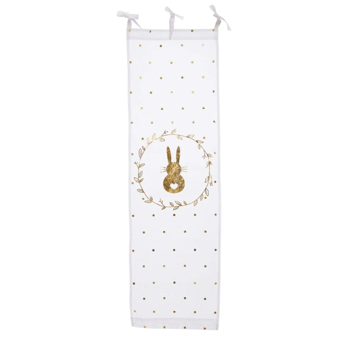 Organdy-Vorhang Hase, Weiß/Goldfarben 3 Organdy-Vorhang Hase, Weiß/Goldfarben