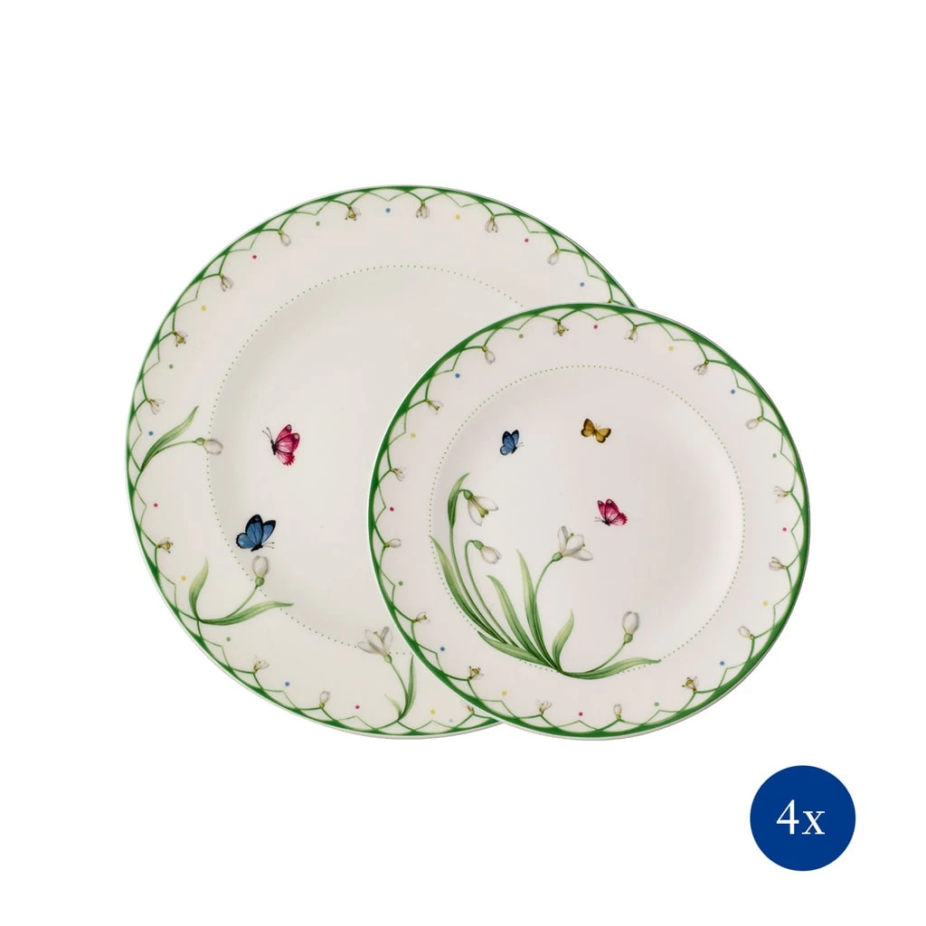 Villeroy & Boch Teller-Set, 8tlg, Für 4 Pers Colourful Spring In Grün 3 Villeroy & Boch Teller-Set, 8tlg, Für 4 Pers Colourful Spring In Grün